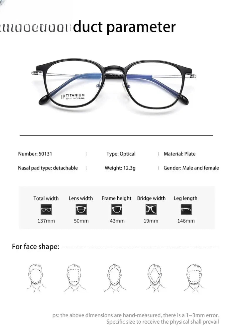 Women's Oval Full Rim Titanium Reading Glasses 50131 — view 2 | Rx Spectacle