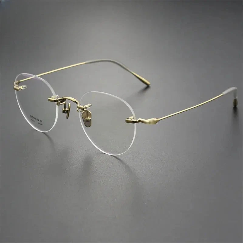 Unisex Round Rimless Titanium Prescription Glasses 2321 — view 1 | Rx Spectacle
