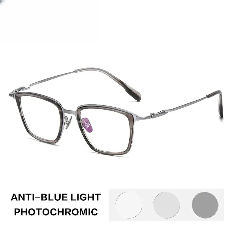 Unisex Square Full Rim Titanium Oversized Reading Glasses 570055 — view 3 | Rx Spectacle