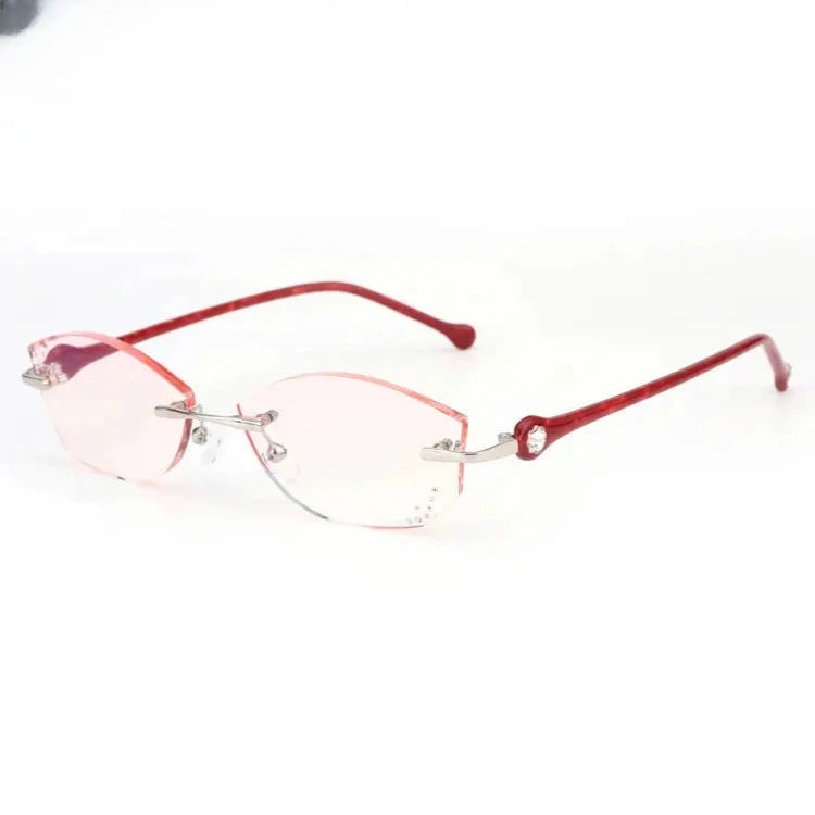 Women's Oval Rimless Titanium Prescription Glasses 77007 — view 2 | Rx Spectacle