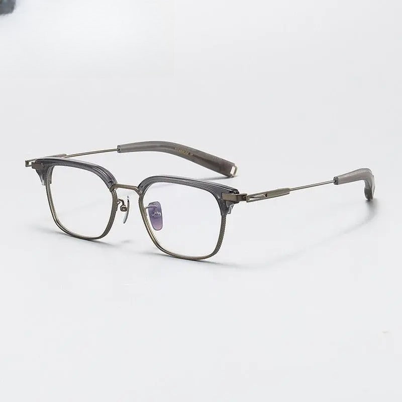 Unisex Square Full Rim Titanium Prescription Glasses Gxyj1070 — view 6 | Rx Spectacle
