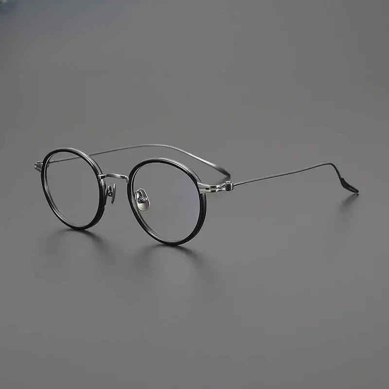Unisex Round Full Rim Titanium Prescription Glasses Gxyj1552 — view 7 | Rx Spectacle
