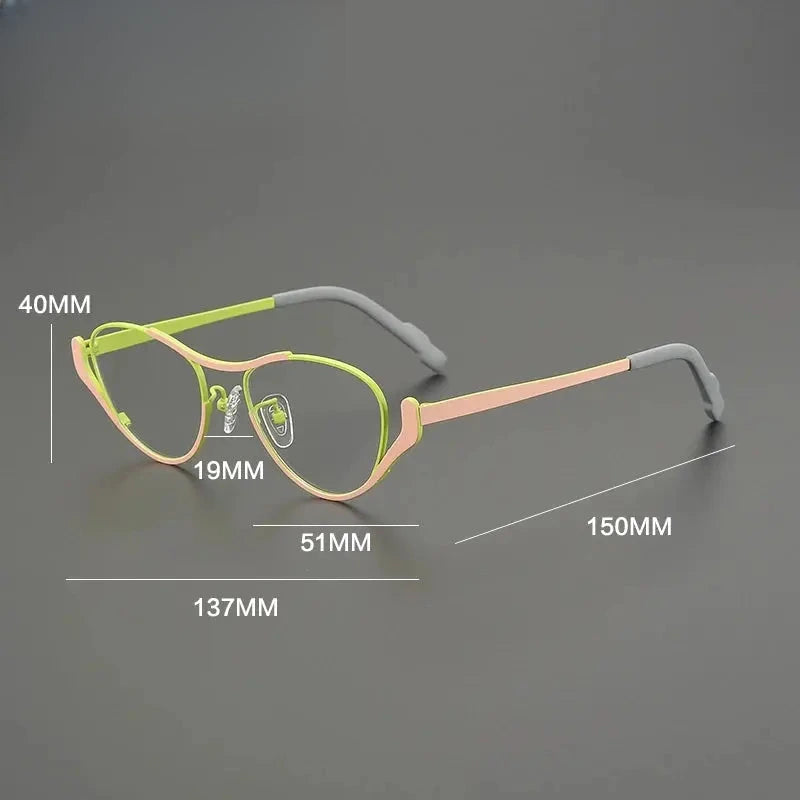 Women's Oval Full Rim Titanium Prescription Glasses G85863 — view 2 | Rx Spectacle
