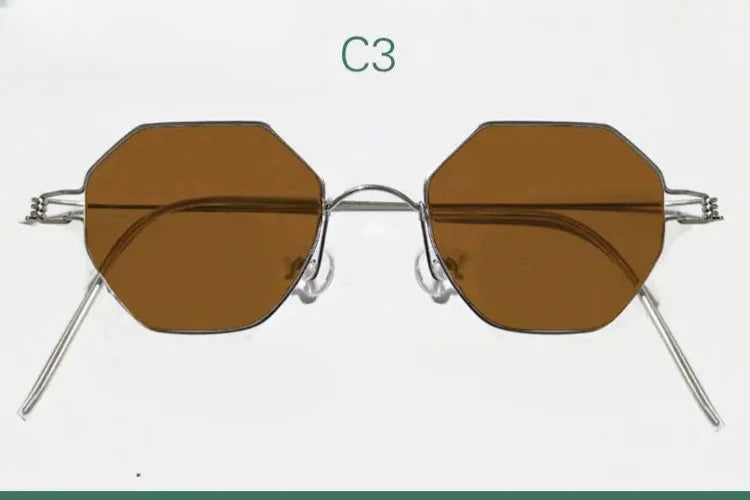 Unisex Polygon Full Rim Stainless Steel Prescription Glasses 14134 — view 7 | Rx Spectacle