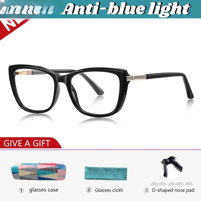 Women's Cat Eye Full Rim Titanium Reading Glasses 72246 — view 3 | Rx Spectacle
