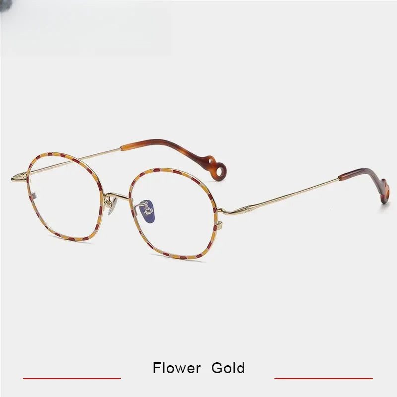 Unisex Irregular Full Rim Titanium Prescription Glasses 45960 — view 3 | Rx Spectacle
