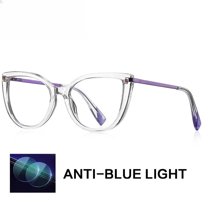 Women's Cat Eye Full Rim Titanium Reading Glasses G2128 — view 5 | Rx Spectacle