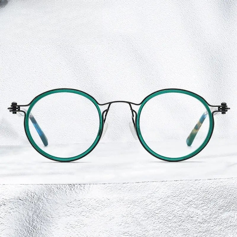 Unisex Round Full Rim Titanium Prescription Glasses Gxyj737 — view 3 | Rx Spectacle