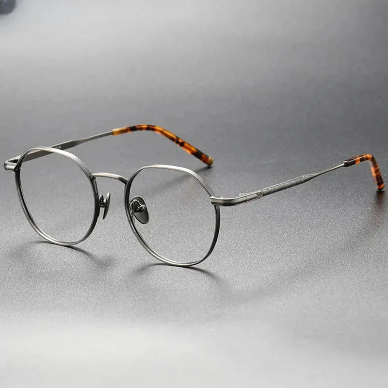 Women's Round Full Rim Titanium Flat Top Prescription Glasses 13877 — view 1 | Rx Spectacle