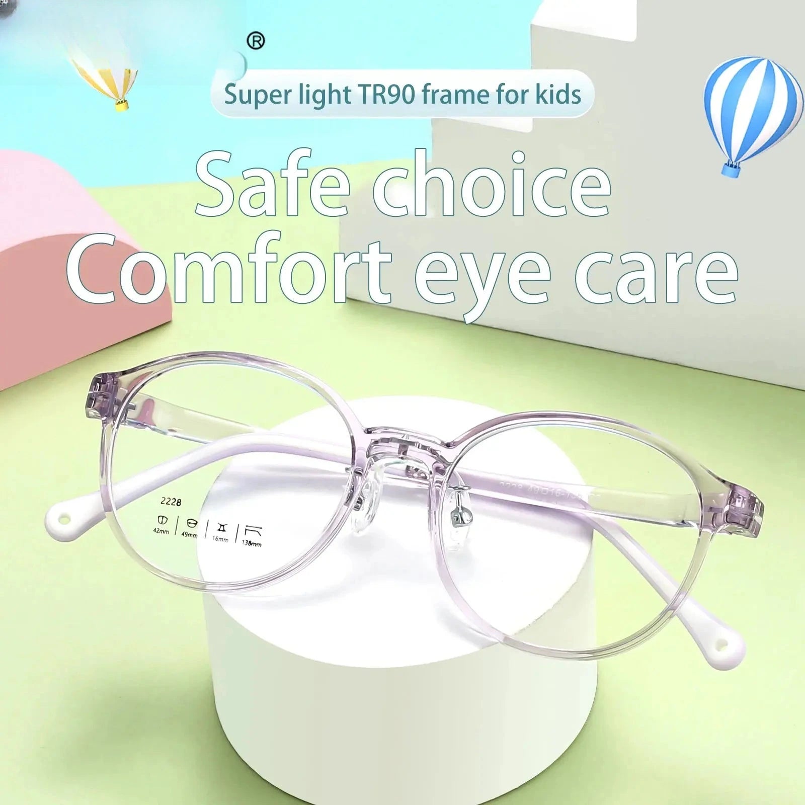 Unisex Oval Full Rim Titanium Prescription Glasses 2228 — view 2 | Rx Spectacle