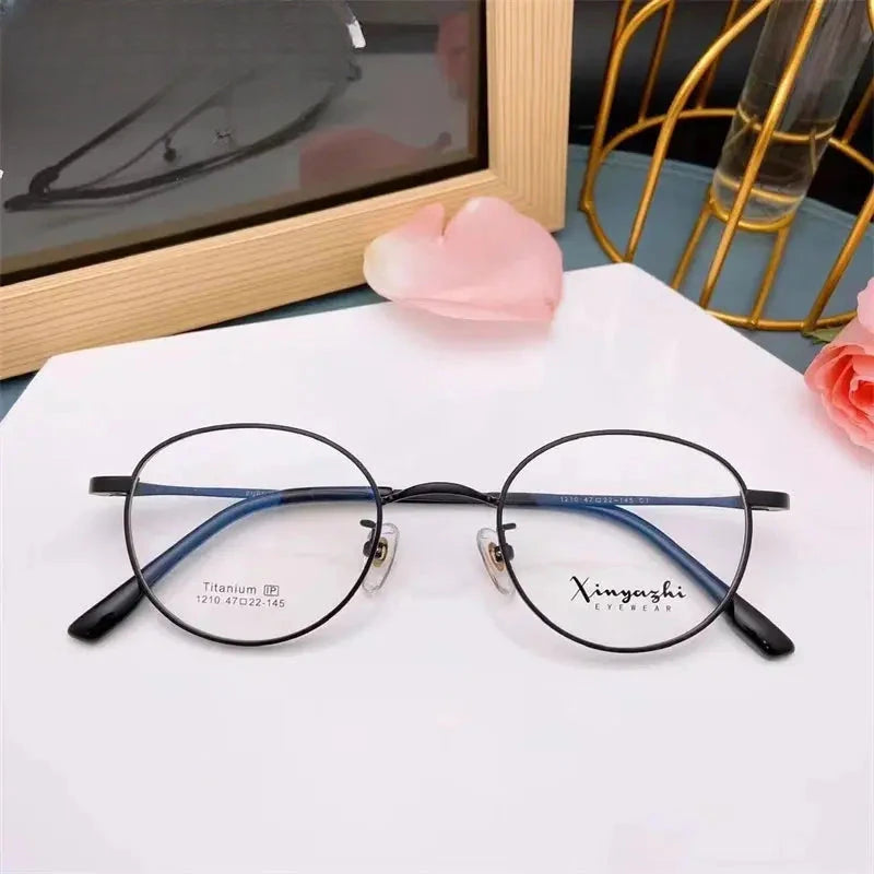 Unisex Oval Full Rim Titanium Prescription Glasses 881210 — view 7 | Rx Spectacle