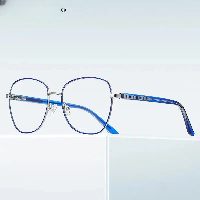 Unisex Butterfly Full Rim Stainless Steel Reading Glasses 3063 — view 2 | Rx Spectacle