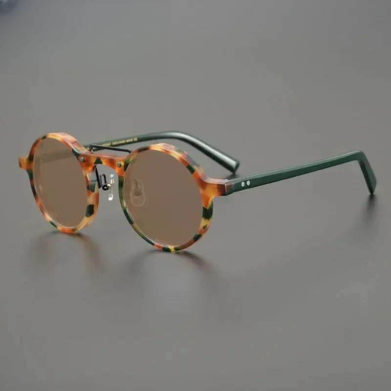 Unisex Round Full Rim Acetate Prescription Glasses Mo11 — view 13 | Rx Spectacle