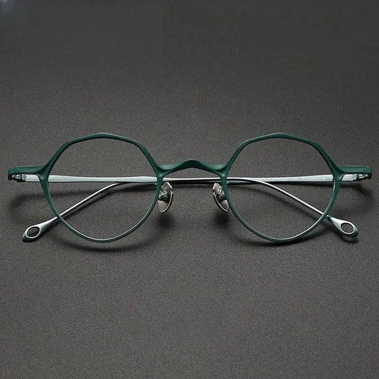 Unisex Irregular Full Rim Titanium Prescription Glasses 675973 — view 1 | Rx Spectacle