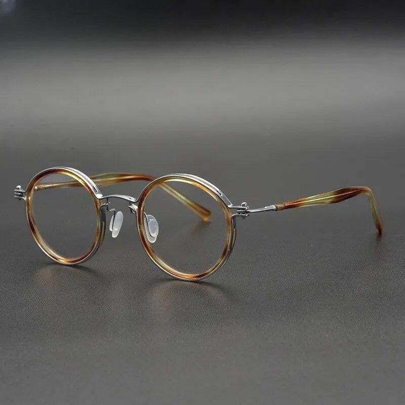 Unisex Round Full Rim Acetate Prescription Glasses Gxyj07 — view 4 | Rx Spectacle
