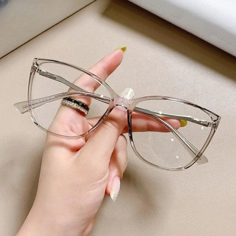 Women's Cat Eye Full Rim Titanium Prescription Glasses 7843 — view 2 | Rx Spectacle