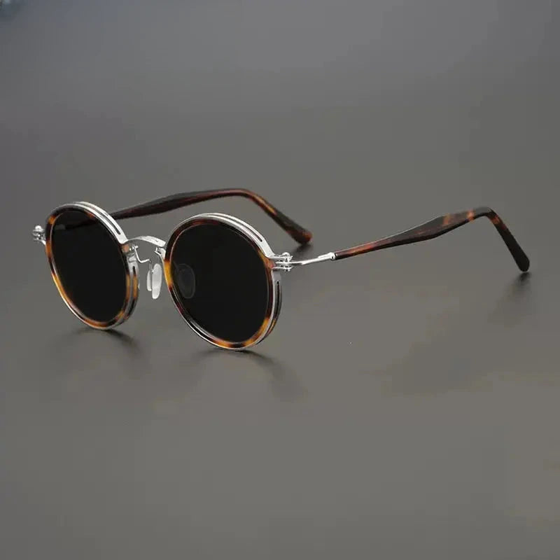 Unisex Round Full Rim Titanium Prescription Glasses Mo10 — view 13 | Rx Spectacle