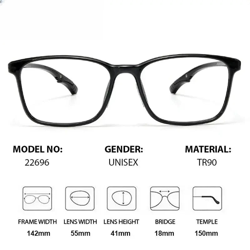 Unisex Square Full Rim Titanium Prescription Glasses 722696 — view 2 | Rx Spectacle