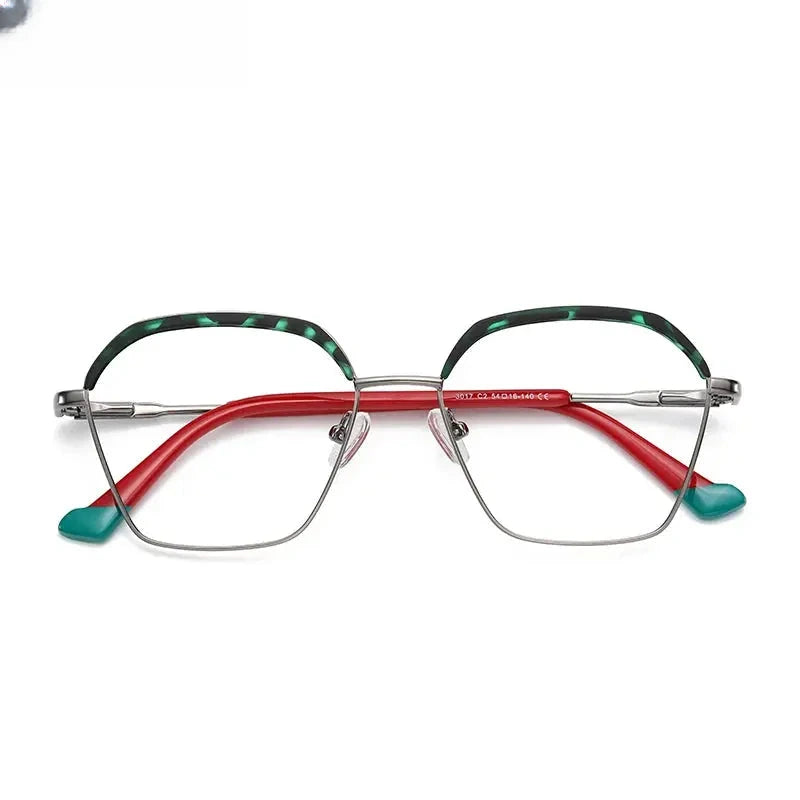 Women's Polygon Full Rim Alloy Reading Glasses 3017 — view 6 | Rx Spectacle