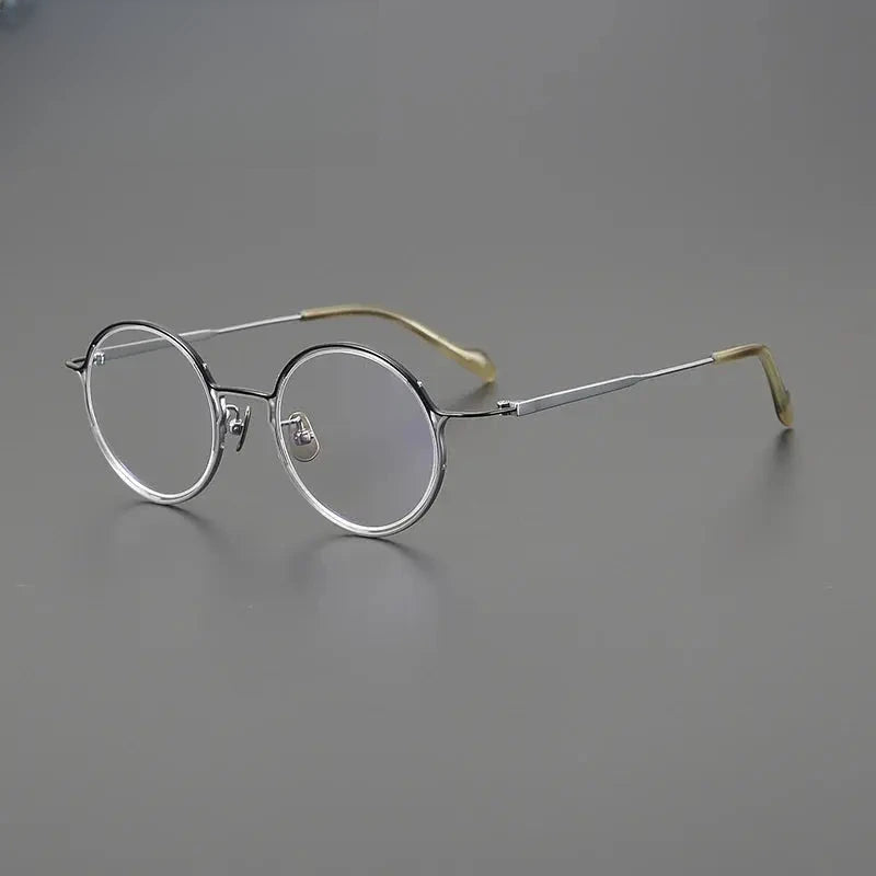 Unisex Round Full Rim Titanium Prescription Glasses Gxyj1561 — view 7 | Rx Spectacle