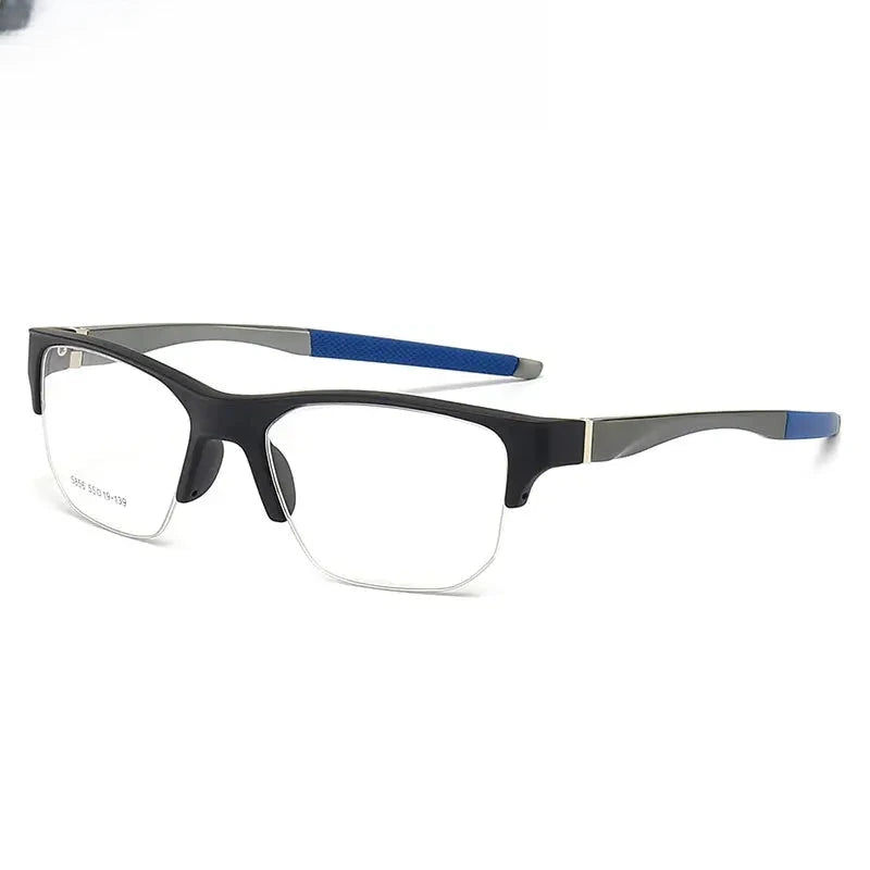 Unisex Square Semi-Rimless TR90 Prescription Glasses 615856 — view 3 | Rx Spectacle