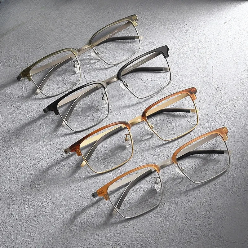 Unisex Square Full Rim Acetate Screwless Prescription Glasses 1236 — view 4 | Rx Spectacle
