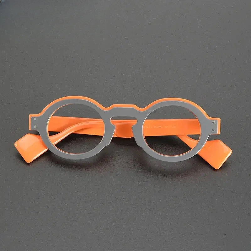 Unisex Round Full Rim Acetate Prescription Glasses Gxyj1161 — view 3 | Rx Spectacle