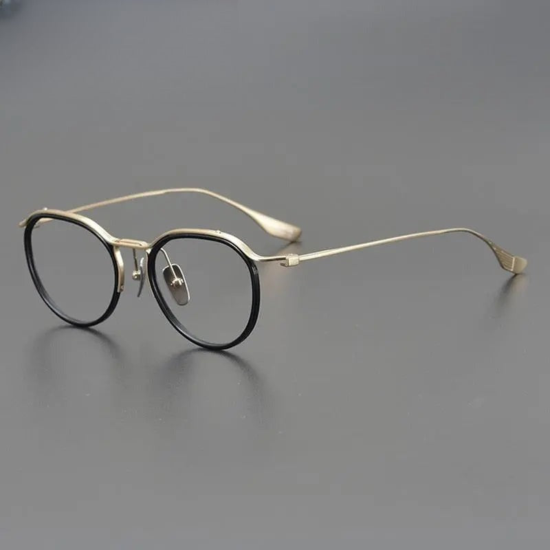 Unisex Round Full Rim Titanium Prescription Glasses Gxyj895 — view 6 | Rx Spectacle