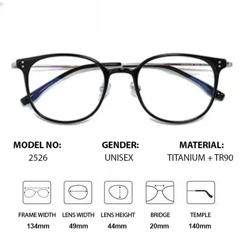 Unisex Oval Full Rim Titanium Prescription Glasses 872526 — view 2 | Rx Spectacle