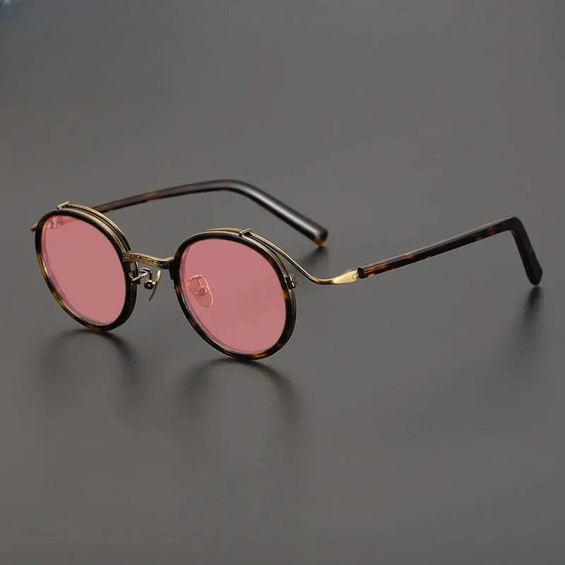 Unisex Round Full Rim Titanium Prescription Glasses Mo12 — view 8 | Rx Spectacle