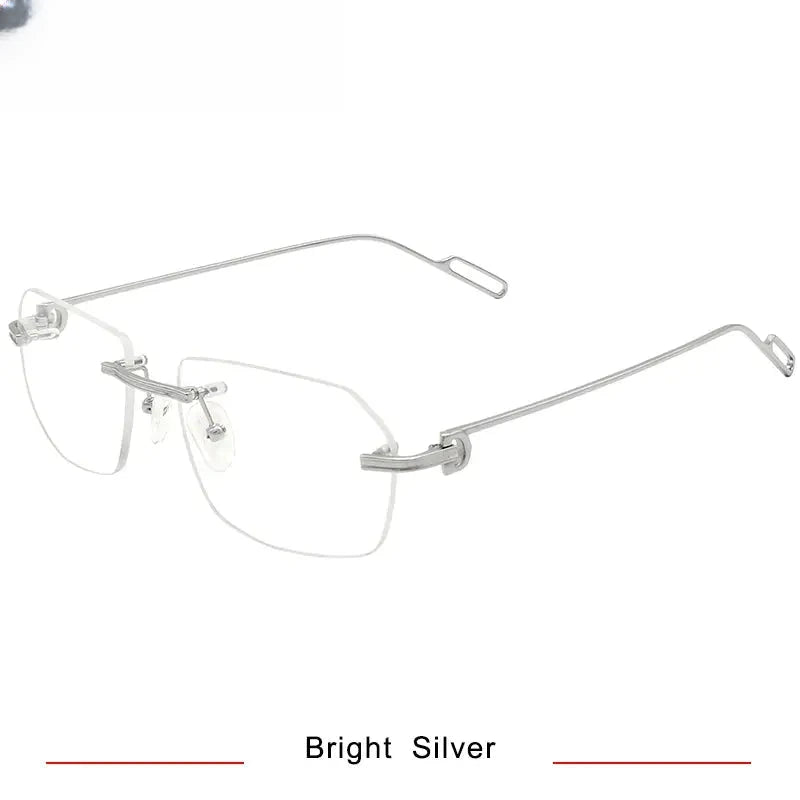 Unisex Polygon Rimless Titanium Prescription Glasses 1620 — view 7 | Rx Spectacle