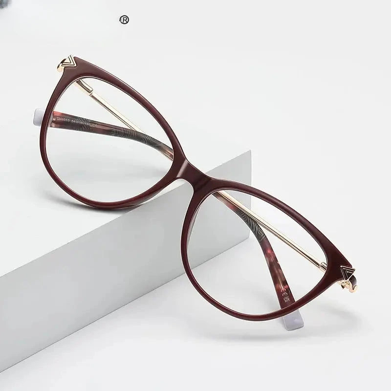 Women's Square Full Rim Titanium Reading Glasses 313235 — view 1 | Rx Spectacle
