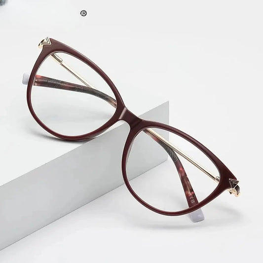 Women's Square Full Rim Titanium Reading Glasses 313235 — view 1 | Rx Spectacle