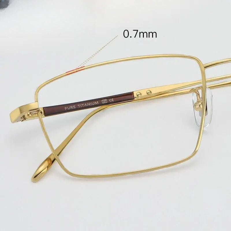 Men's Square Full Rim Titanium Prescription Glasses 1045 — view 10 | Rx Spectacle