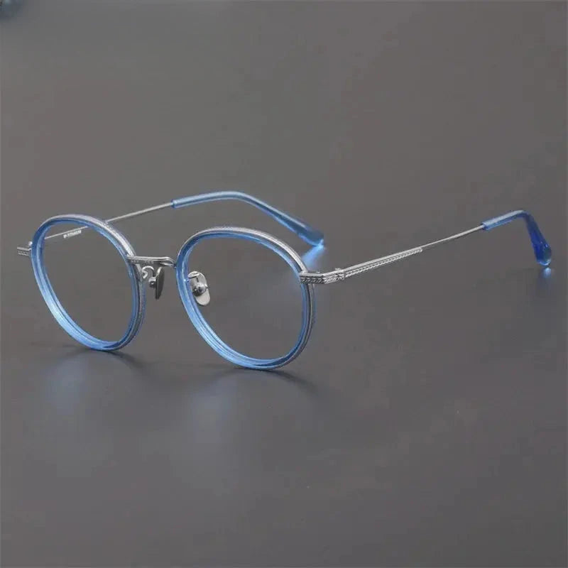 Unisex Oval Full Rim Titanium Prescription Glasses 889027 — view 5 | Rx Spectacle