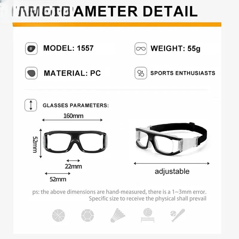 Unisex Square Full Rim TR90 Sports Glasses 1577 — view 3 | Rx Spectacle