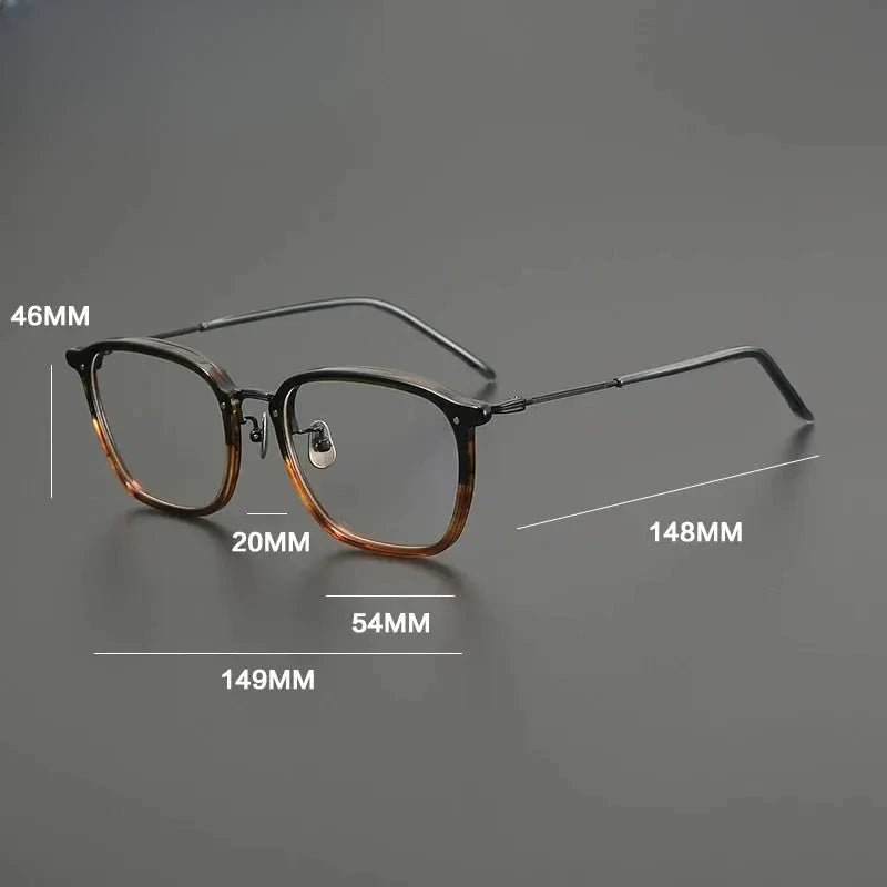 Men's Square Full Rim Titanium Prescription Glasses Gxyj1581 — view 2 | Rx Spectacle