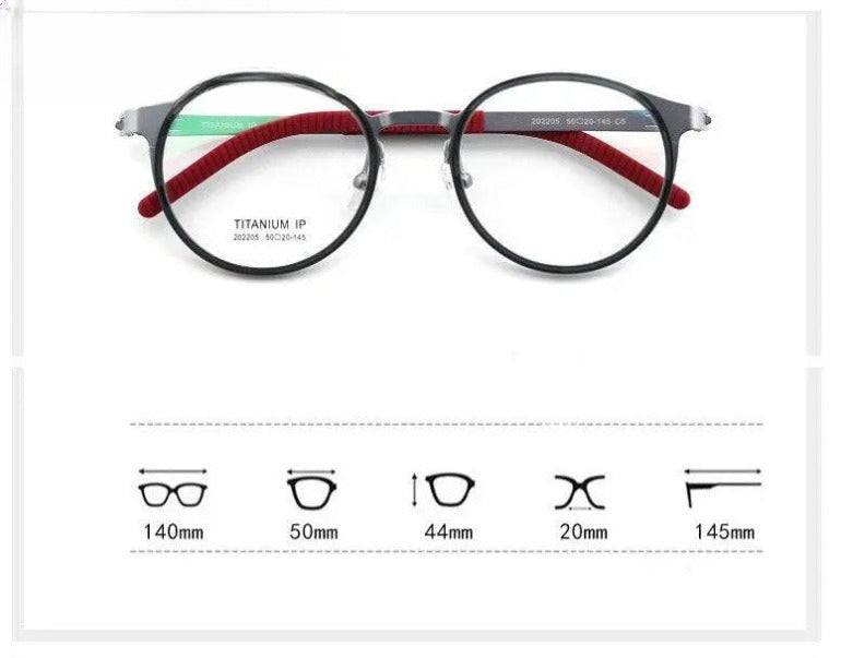 Unisex Round Full Rim Titanium Prescription Glasses 202205 — view 8 | Rx Spectacle