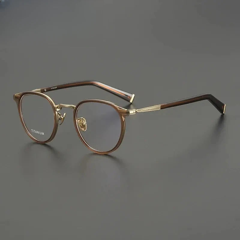 Women's Oval Full Rim Titanium Prescription Glasses Gxyj3010 — view 6 | Rx Spectacle