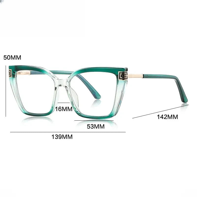 Women's Square Full Rim Titanium Reading Glasses Gxy2260 — view 2 | Rx Spectacle