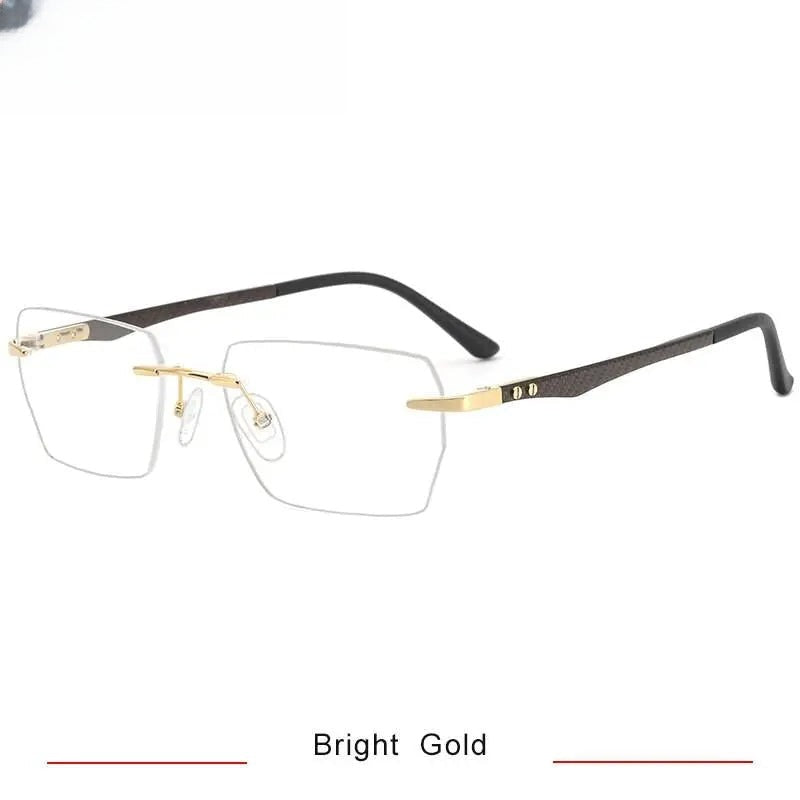 Men's Square Rimless Titanium Prescription Glasses Kr16027 — view 2 | Rx Spectacle
