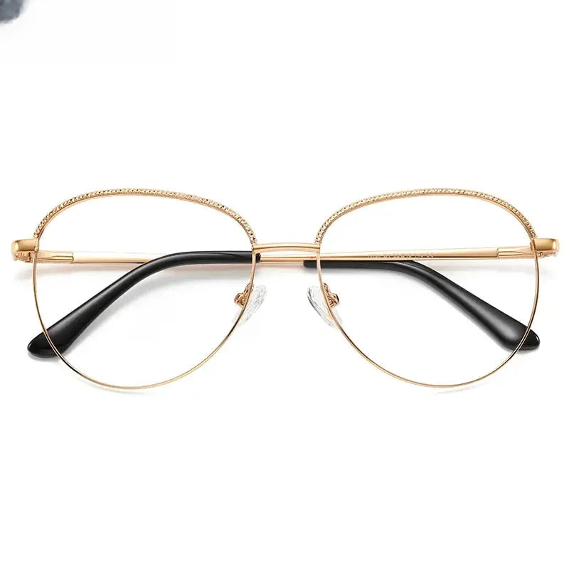 Women's Square Full Rim Alloy Reading Glasses 3036 — view 11 | Rx Spectacle