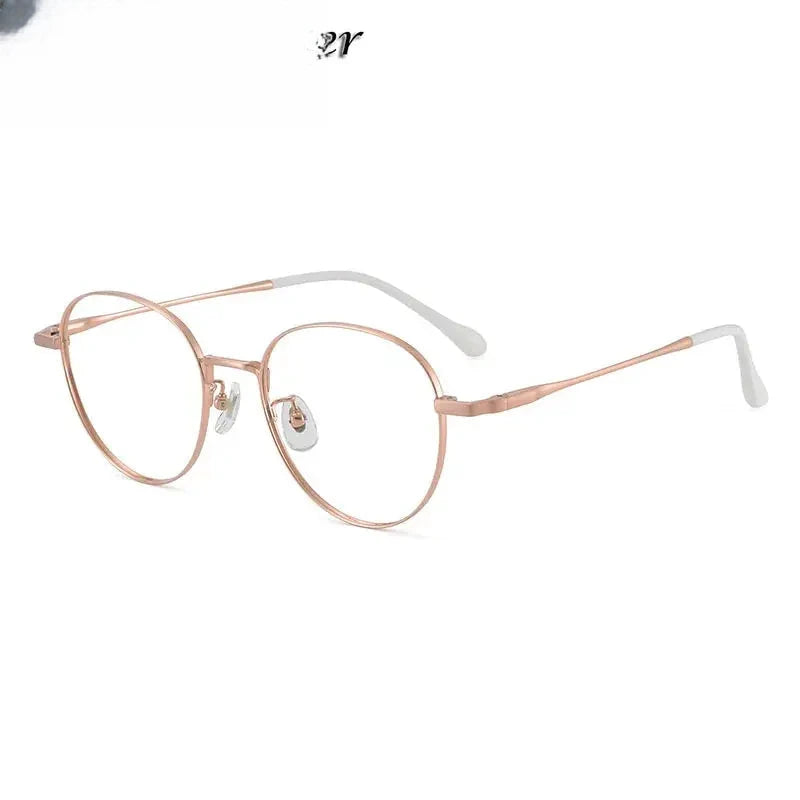 Women's Oval Full Rim Titanium Prescription Glasses 61027 — view 5 | Rx Spectacle