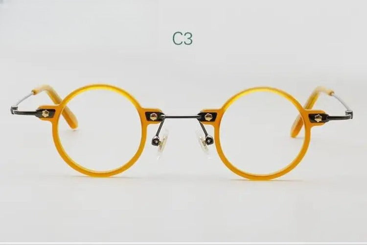 Unisex Round Full Rim Acetate Prescription Glasses 3636 — view 9 | Rx Spectacle