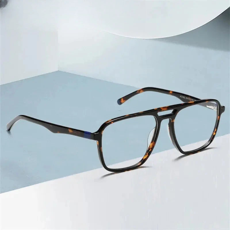 Women's Square Full Rim Acetate Double Bridge Prescription Glasses 61001 — view 1 | Rx Spectacle