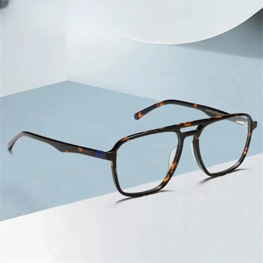 Women's Square Full Rim Acetate Double Bridge Prescription Glasses 61001 — view 1 | Rx Spectacle