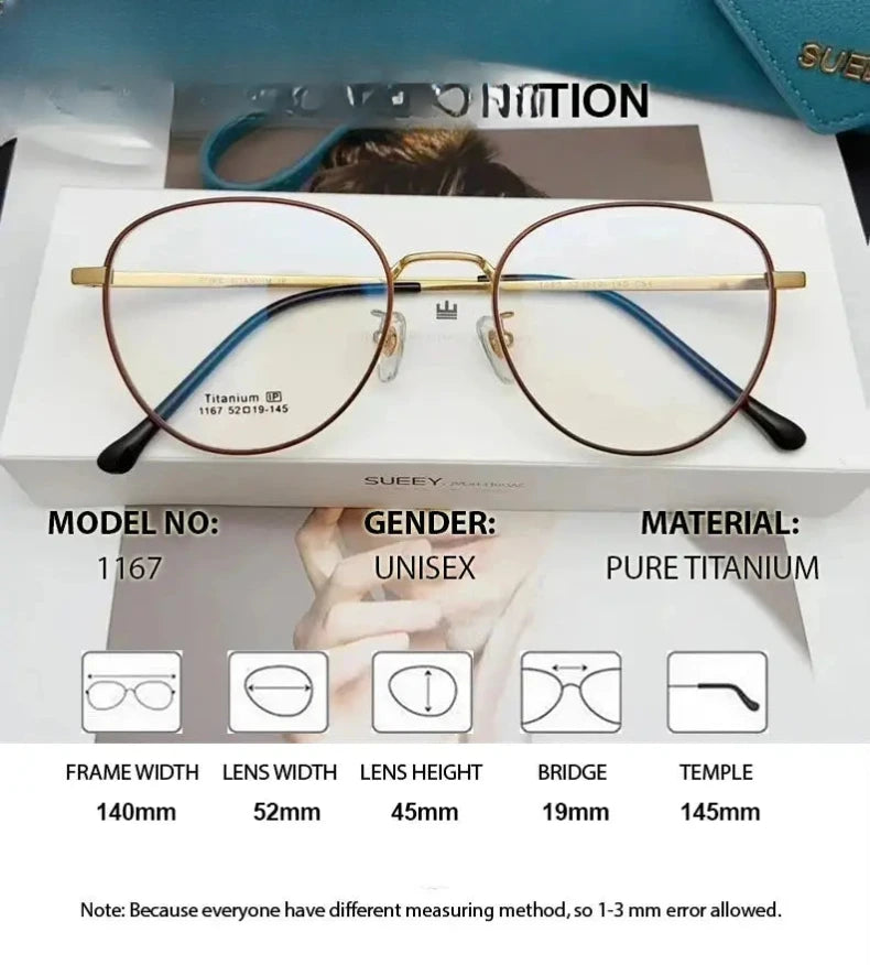 Unisex Oval Full Rim Titanium Prescription Glasses 611167 — view 2 | Rx Spectacle
