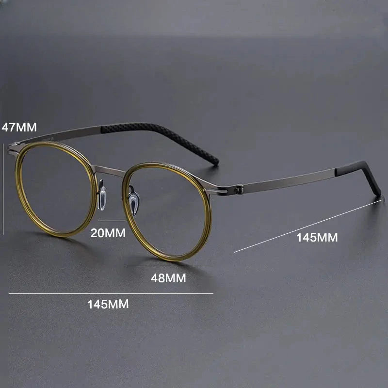 Unisex Round Full Rim Titanium Reading Glasses G698010 — view 2 | Rx Spectacle