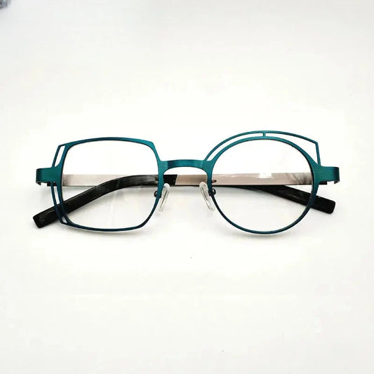 Women's Round Full Rim Stainless Steel Prescription Glasses 8110 — view 1 | Rx Spectacle