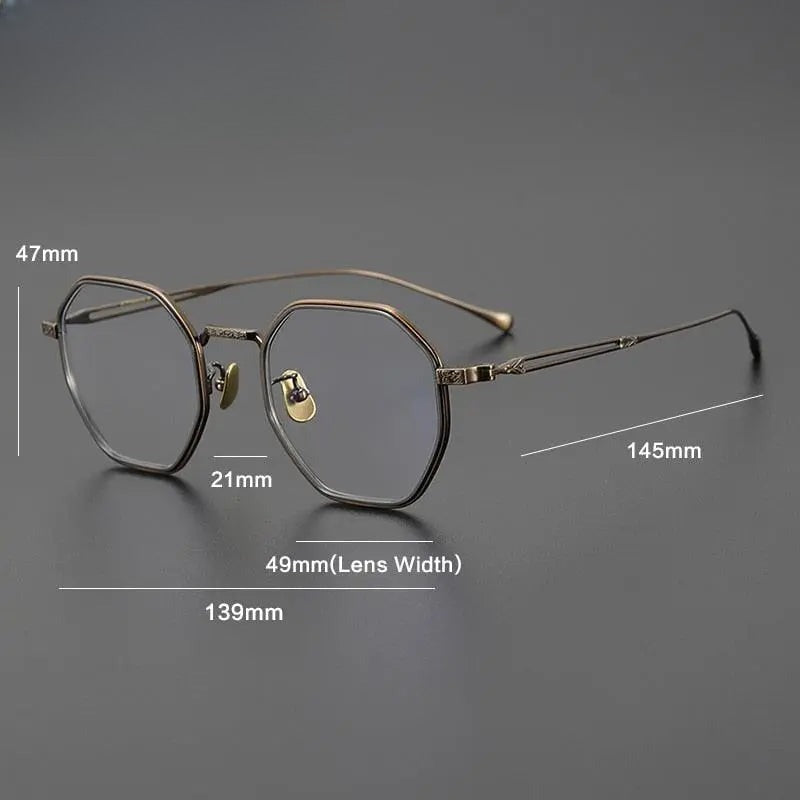 Unisex Polygon Full Rim Titanium Prescription Glasses Gxyj1124 — view 7 | Rx Spectacle